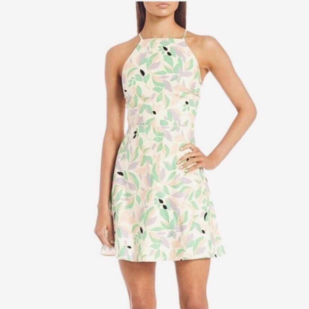Gianni Bini GB Linen Dress Sz XL Low Lace Up Back & Zipper Lined NWT